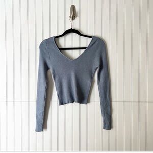 Kendall & Kylie Blue Cropped Sweater